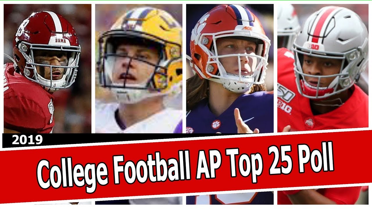 College Football AP Top 25 Poll 11/3/19 YouTube
