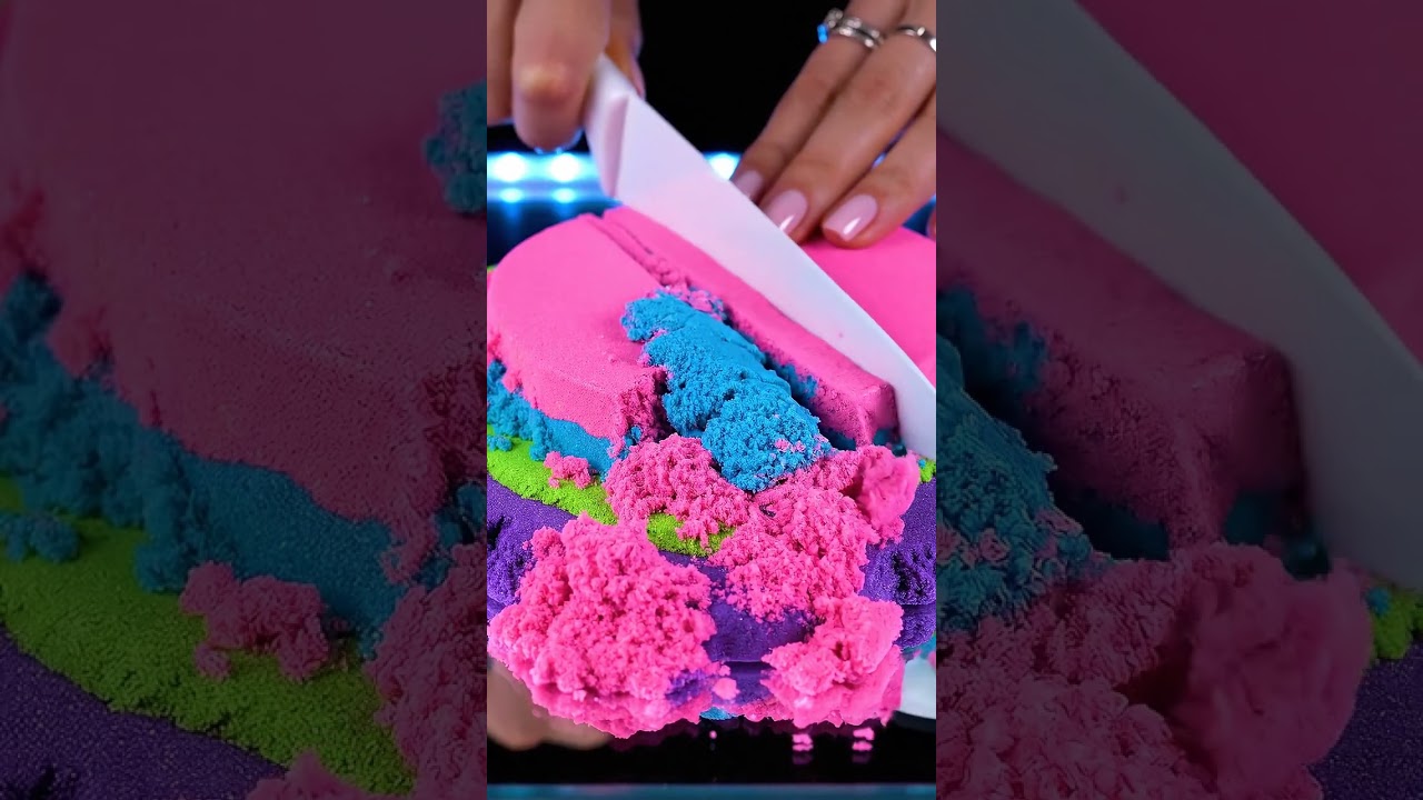Neon Sand ASMR: Ceramic Knife Perfect Cuts