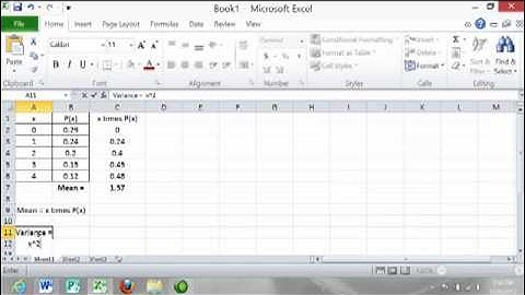 The Mean and Standard Deviation of a Probability Distribution using Excel