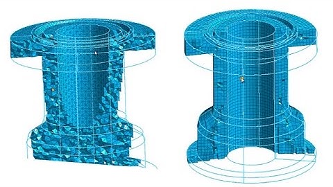 Hybrid meshing of a Nozzle in midas NFX