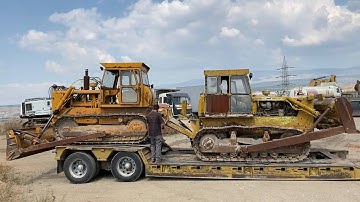 Transporting Two Old Caterpillar D6 Bulldozers - Fasoulas Heavy Transports