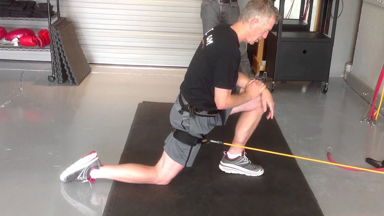 How to Stretch Hip Flexor with Band Assistance - PC360 - YouTube