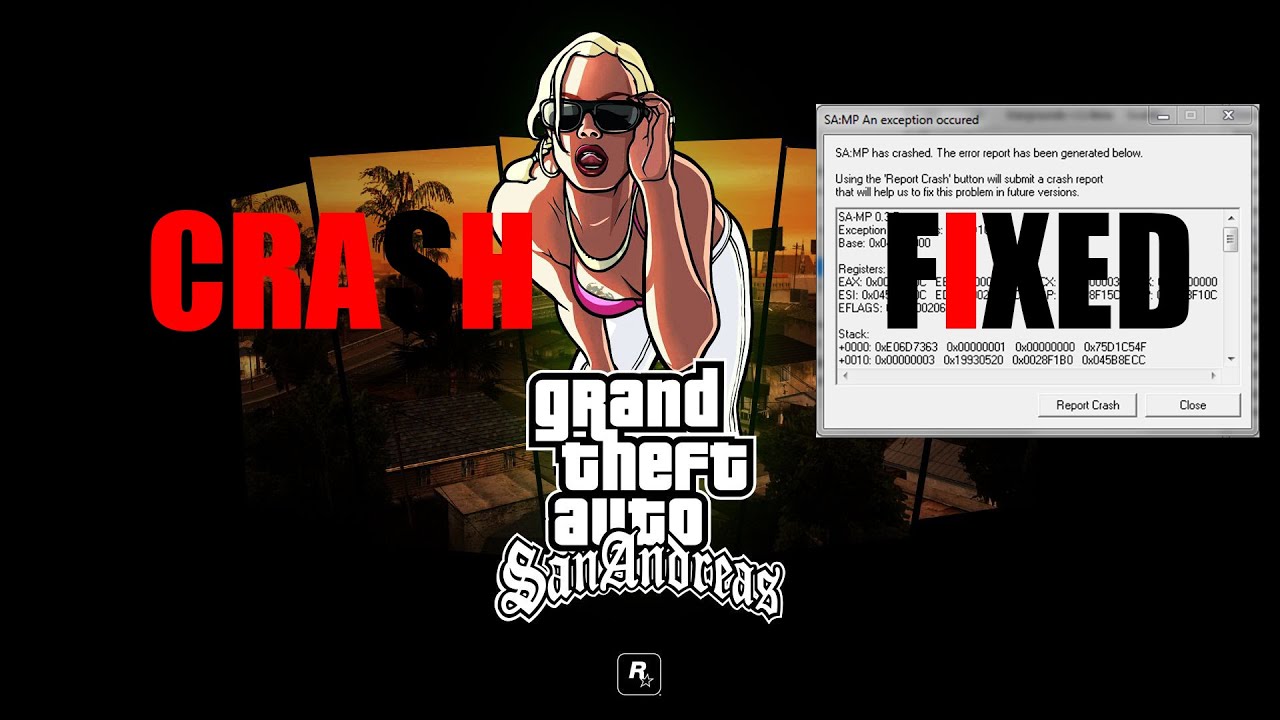 SAMP Crash fixed HUN GTA San Andreas Csonti. YouTube