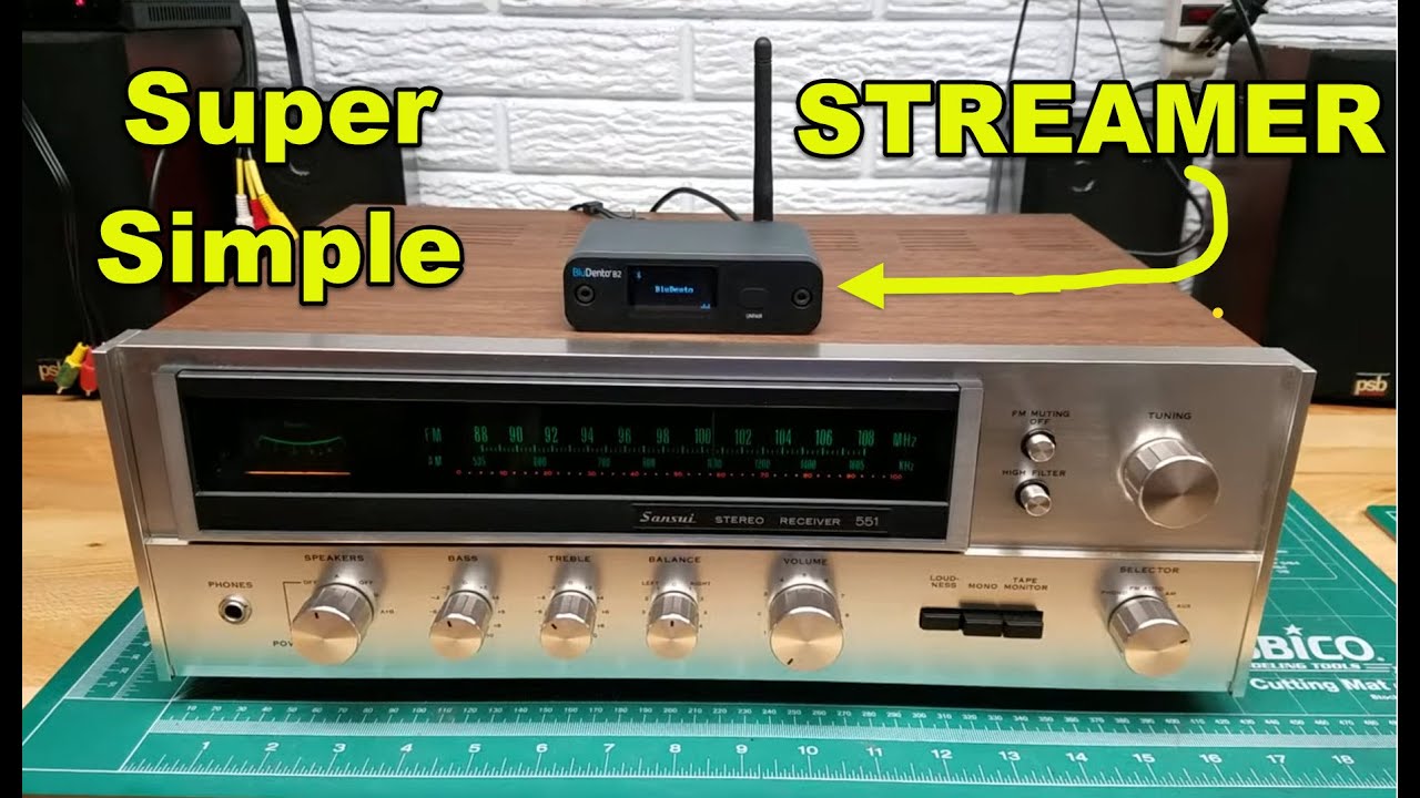 How To Stream Music to Old Stereo Using Blutooth BluDento B2 Receiver ...