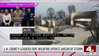 LA County officials provide information on storm conditions in wildfire burn zones. | 03-12-25