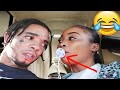 Acting like a baaby on the road to see bf reaction! *epic*🤣