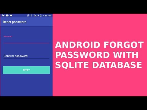ANDROID FORGOT PASSWORD WITH SQLITE DATABASE