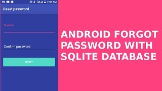 ANDROID FORGOT PASSWORD WITH SQLITE DATABASE