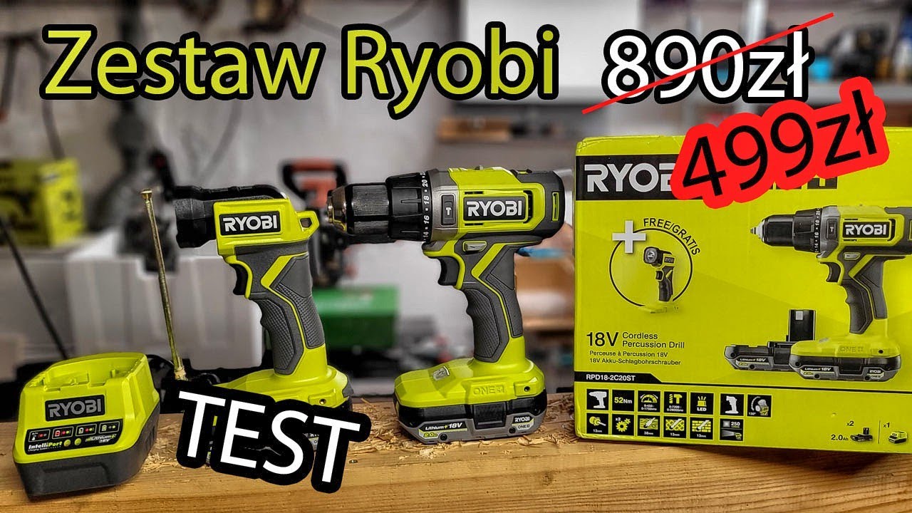 Ryobi RPD18-2C20ST - Test Zestawu - Latarka RLF18 - Wkrętarka Ryobi RPD18