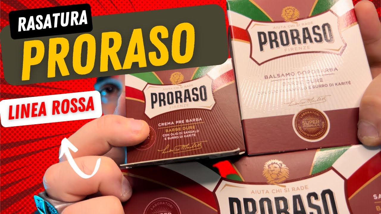 RASATURA TRADIZIONALE PRORASO LINEA ROSSA BARBE DURE #rasaturatradizionale #proraso #barba