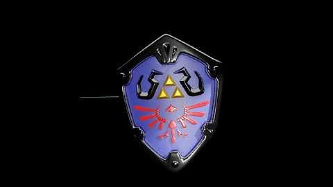 Home render of the Hylian Shield and Master Sword