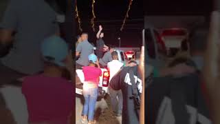 To see all her supporters, VPISD took the back of her pick up car