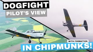 Formation Practice & Dogfighting in de Havilland Chipmunks | Pilot's View