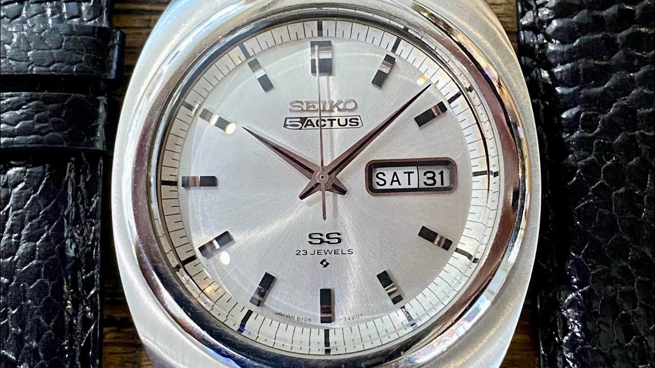 Vintage Serviced August 1979 Seiko 5 Actus SS Automatic 6106-7420