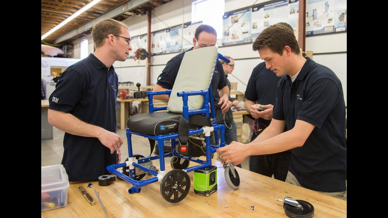 World's lightest, least expensive motorized wheelchair designed by BYU engineering students