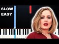 Adele - Someone Like You (SLOW EASY PIANO TUTORIAL)