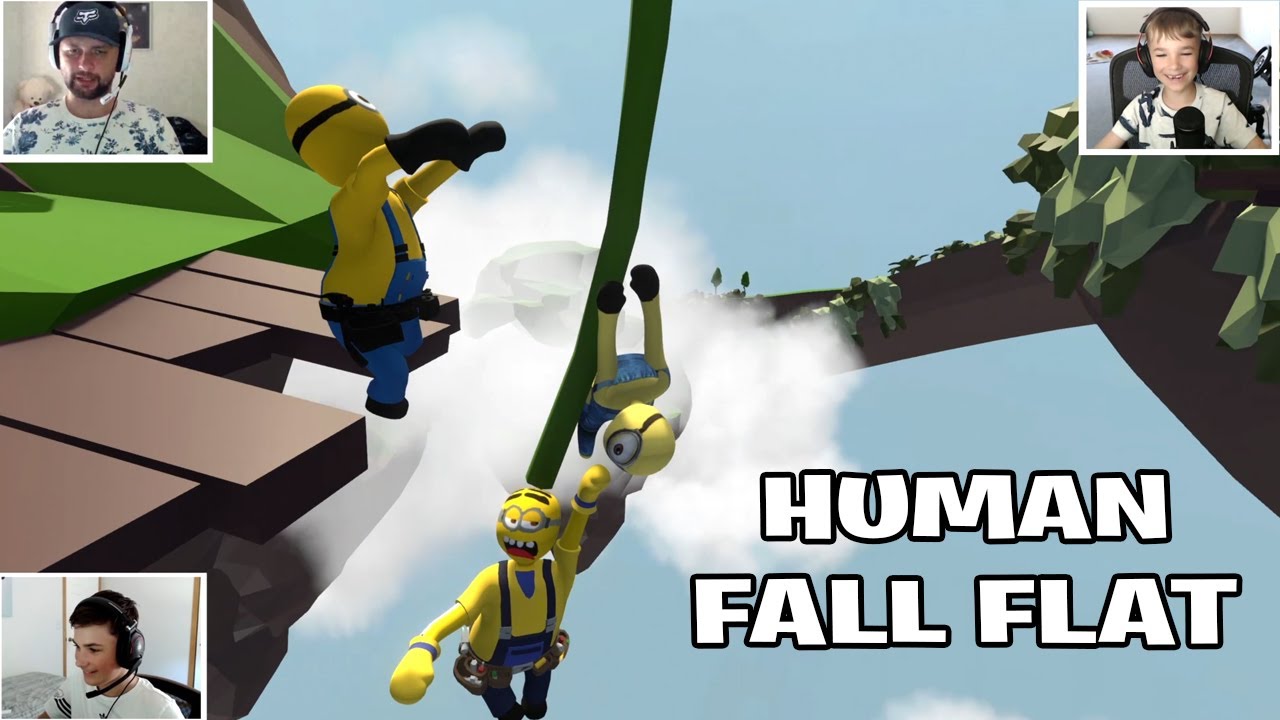 3 миньонам нужно сбежать из джунглей в Human Fall Flat