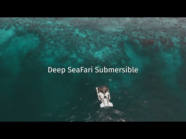 submarine in the maldives behind a reef with lots of small fish