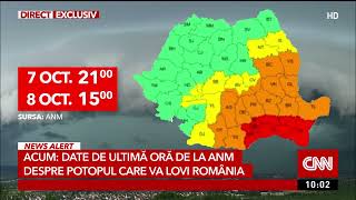 Cod roșu de ploi în București și cinci județe