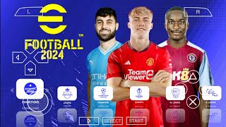 eFOOTBALL PES 2024 PPSSPP CAMERA PS5 ANDROID OFFLINE LATEST TRANSFERS & KITS 2023/24 BEST GRAPHICS