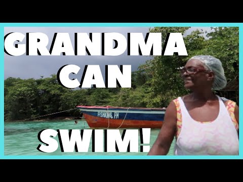 MY GRANDMA CAN SWIM! SHE FINALLY CAME TO THE BEACH WITH US| MEET MY COUSIN| JAMAICA VLOG