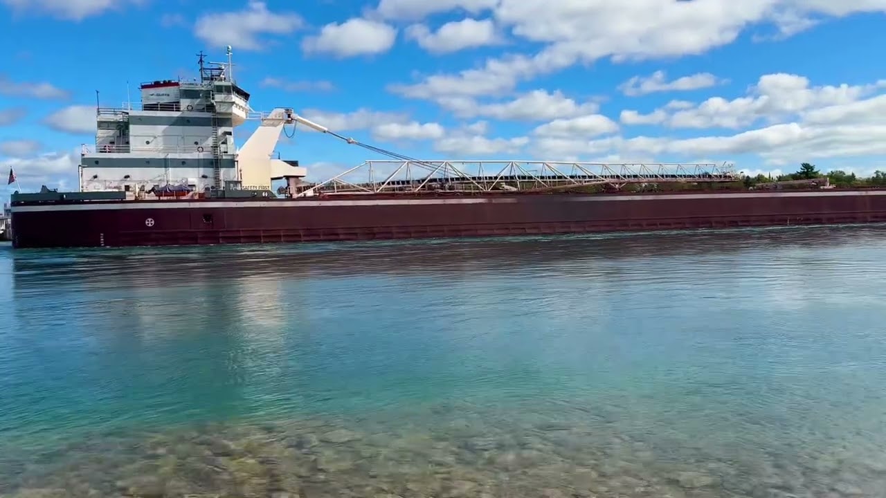 Joseph Block passing by the Sugar Island ferry