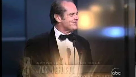 Jack Nicholson winning an Oscar® for "As Good as it Gets"