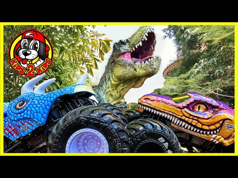 DINOSAUR MONSTER TRUCK ADVENTURES 🦕 MEGA COMPILATION!