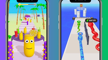 Satisfying run mobile game | Juice Run vs Snake Run Race