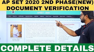 New Dates 2nd Phase-AP SET 2020 Certificate Verification- Notification Released   #apset
