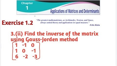 Class 12 Chapter 1 Applications of Matrices and Determinants Exercise 1.2 3 (ii)