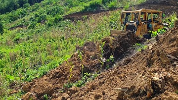 Perfect Expertise CAT D6R XL Bulldozer Operator Create Plantation Terraces Quickly and Accurately