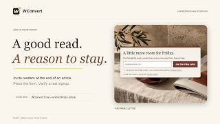 Add an Email Signup Form to a WordPress Post | WConvert