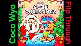 Cozy Christmas Coloring Book for Adults by Coco Wyo Flip Through
