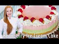 EASY Pistachio & Raspberry Ice Cream Cake Recipe!! With Homemade Ice Cream!