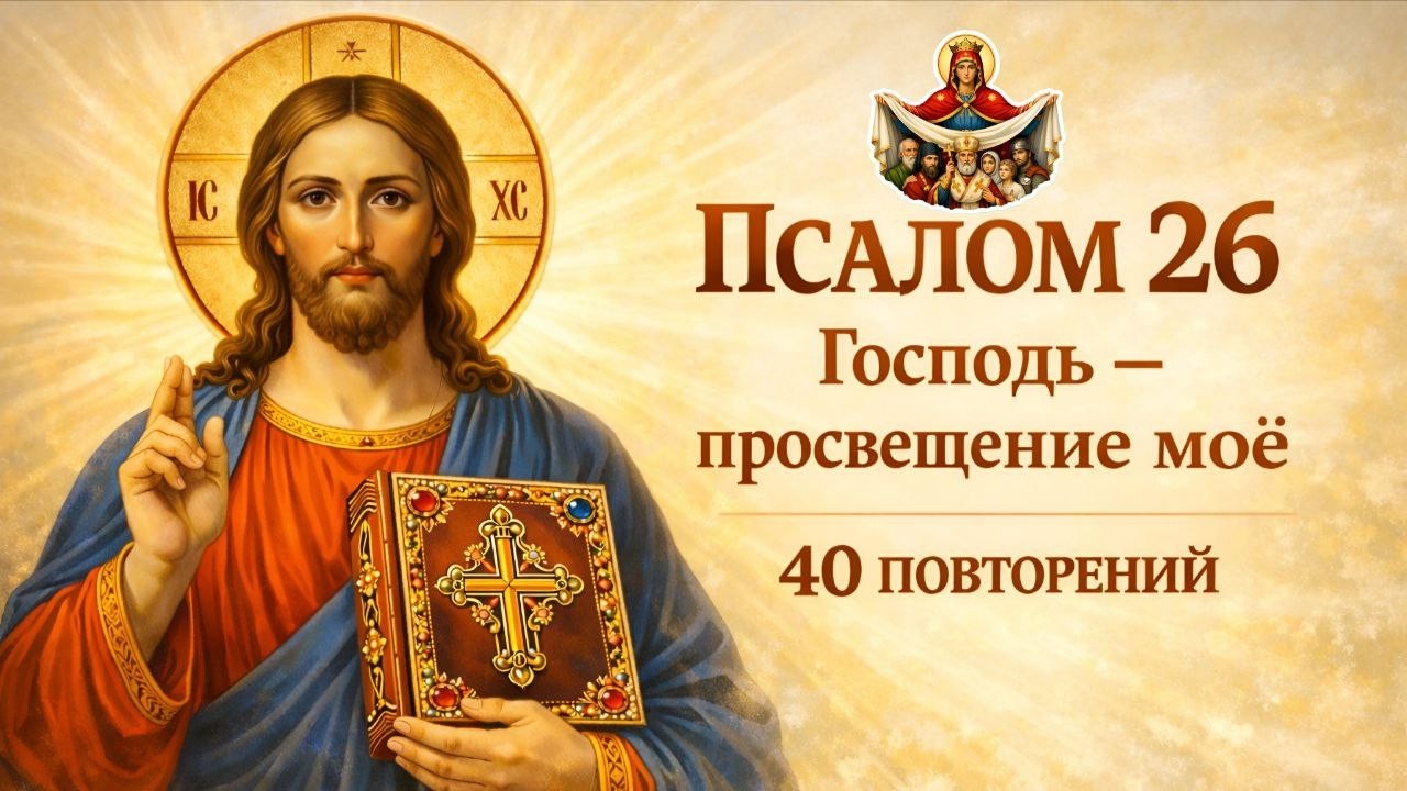 ☦️Псалом 26 «Господь просвещение мое»—сильная молитва Давида о защите и поддержке (40 раз с текстом)