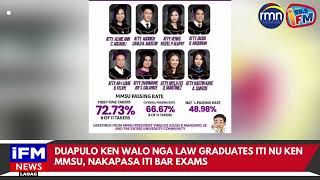 DUAPULO KEN WALO NGA LAW GRADUATES ITI NU KEN MMSU, NAKAPASA ITI BAR EXAMS