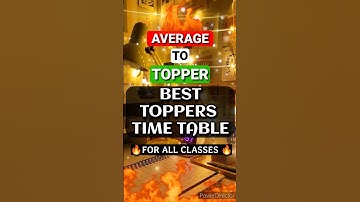 Topper Student Timetable | Best Time Table For Studies Before an Exam |