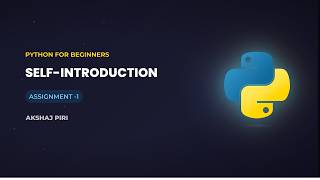 Work And Learn: Python Assignment 01 - Introduction