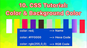 CSS Tutorial for Beginners - 10 - Color & Background Color
