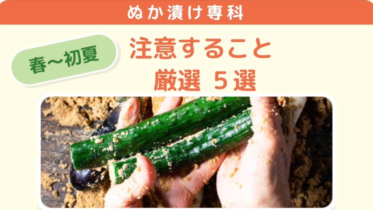 5分で納得❣️【ぬか漬け】注意すること（5選） - YouTube