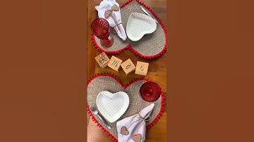 Jogo americano + porta guardanapo dia dos namorados! #diy #diadosnamorados #artesanato #mesaposta