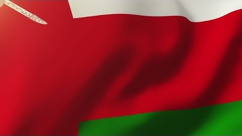Oman Flag Waving In The Wind. Looping Sun Rises Style. Animation Loop Stock Animation