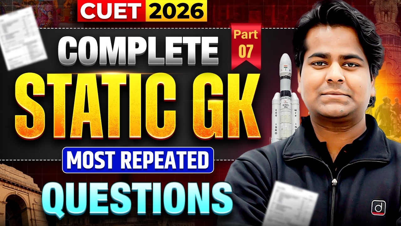 CUET 2026 Static GK | Most Repeated Questions | MCQ | Part 7 | Aftab ...
