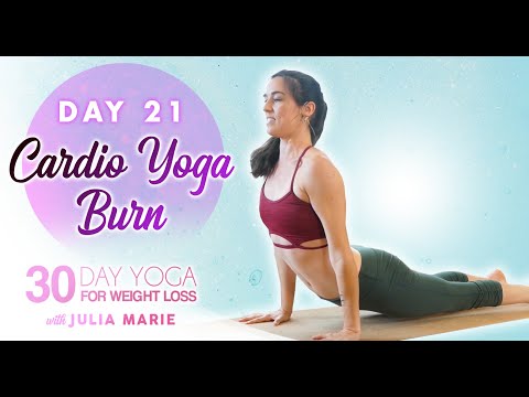 Amped Up Yoga Burn ♥ Cardio Fat Burning Workout, Yoga for Weight Loss Julia Marie | Day 21