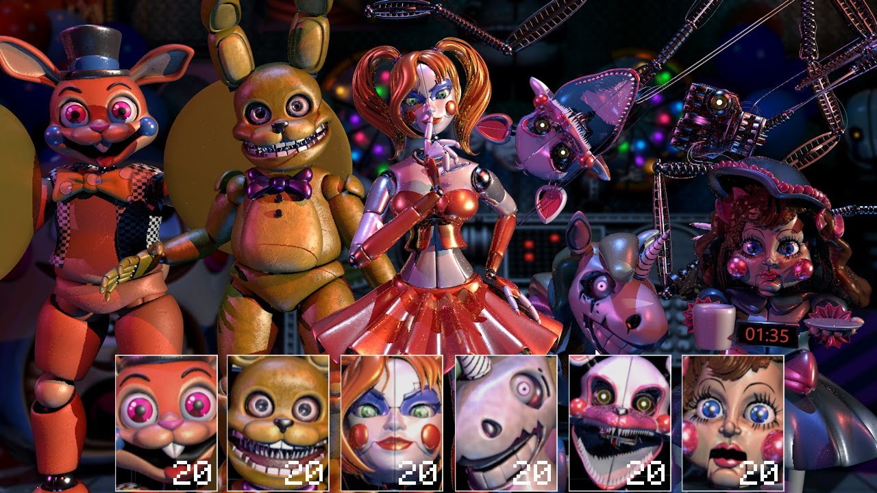 Ultimate Custom Night - Glamrock Animatronics FNaF: Sister Location (Mod)  by NIXORY - Game Jolt