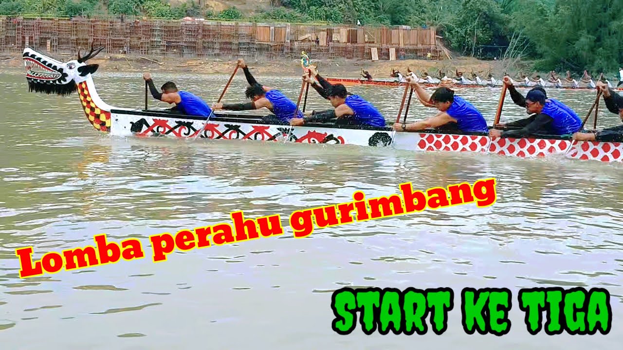Lomba perahu panjang gurimbang start ketiga