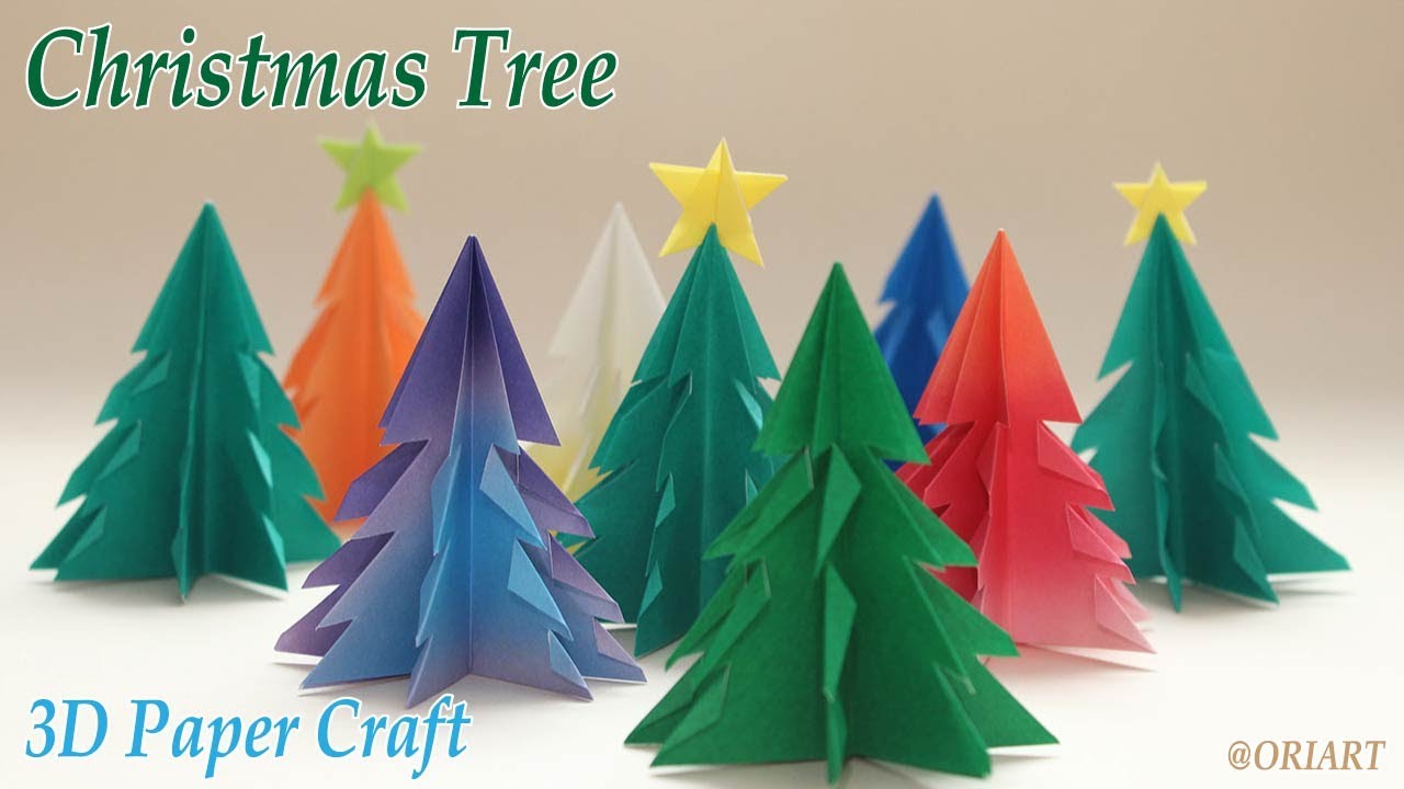 クリスマスツリー折り紙 立体的で簡単な作り方 折り方