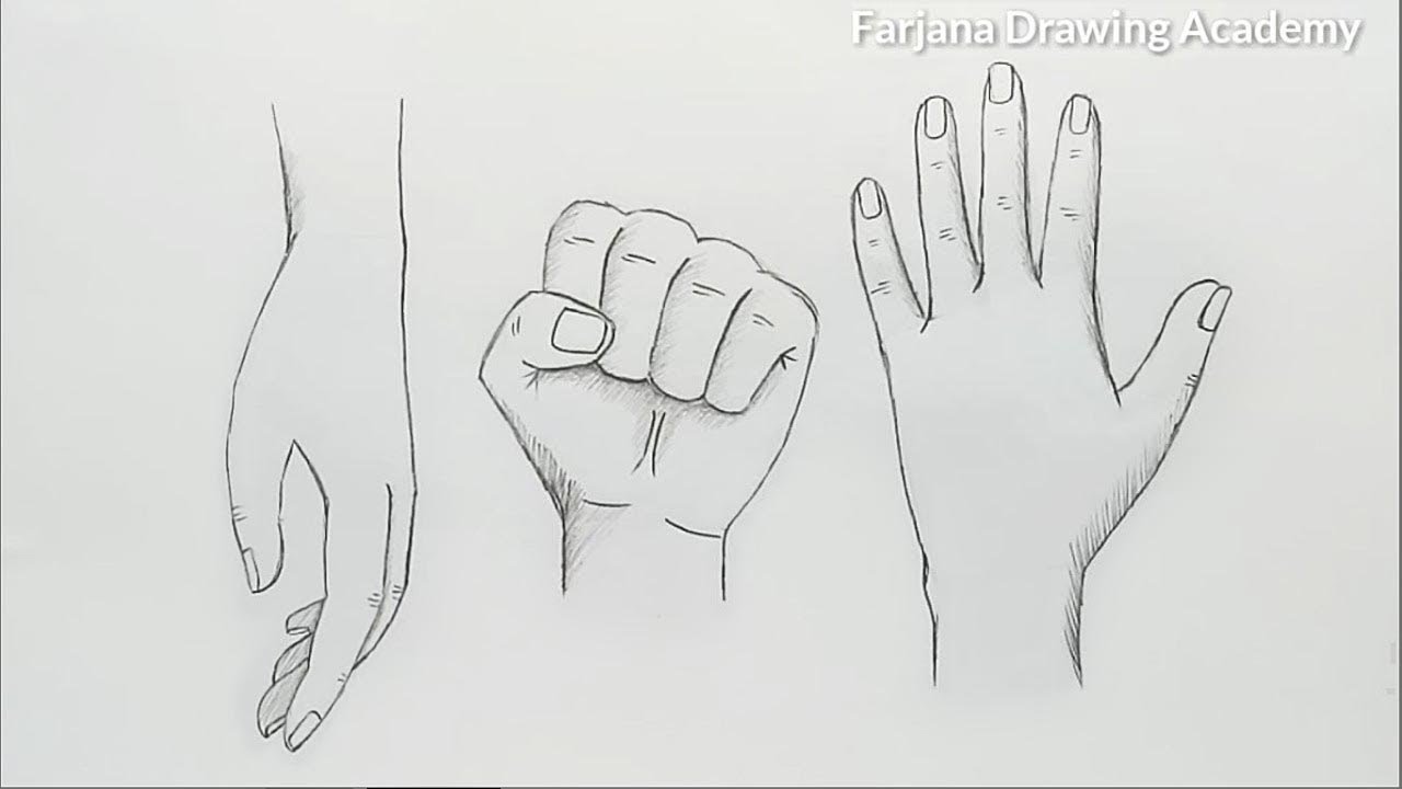 hands drawing tutorial for beginners / 3 Different Ways