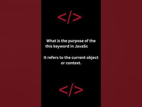 What is the purpose of the this keyword in JavaScript | HTML | CSS ...